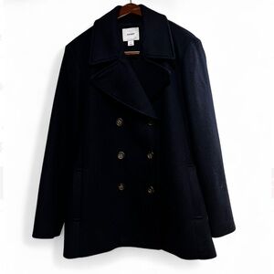 Old Navy Black Double-Breasted Pea Coat